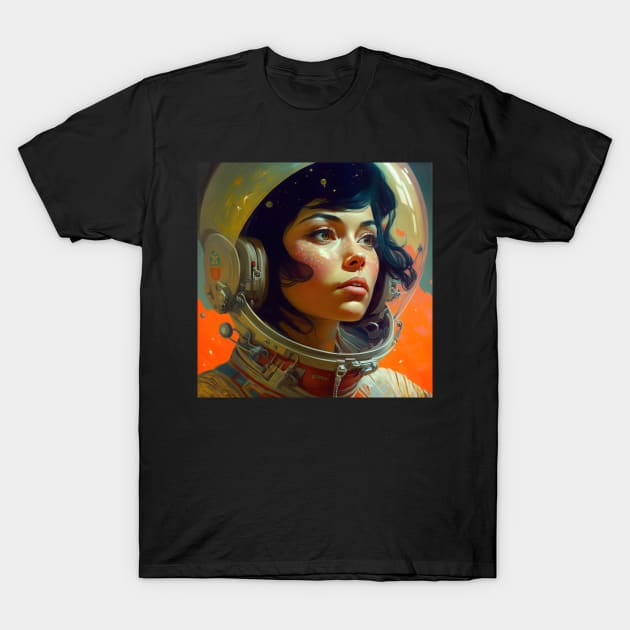 We Are Floating In Space - 32 - Sci-Fi Inspired Retro Artwork T-Shirt by saudade